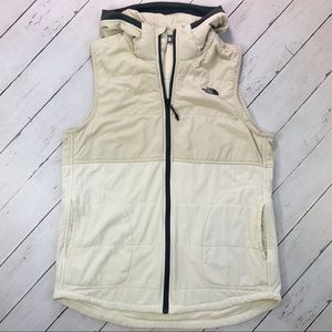 North Face lightweight cream hooded vest